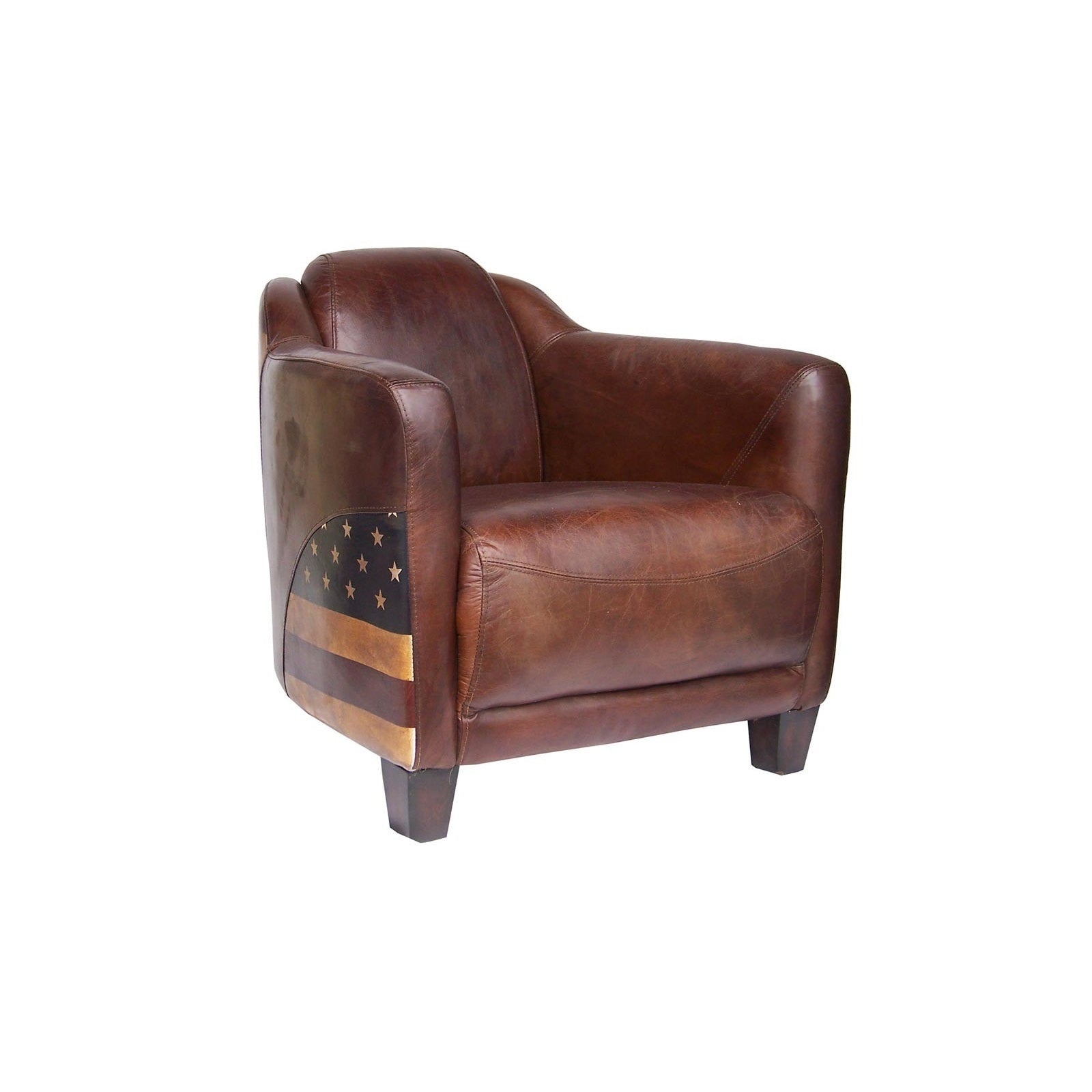 Fauteuil en cuir véritable THE AMERICAN - Novatrend 