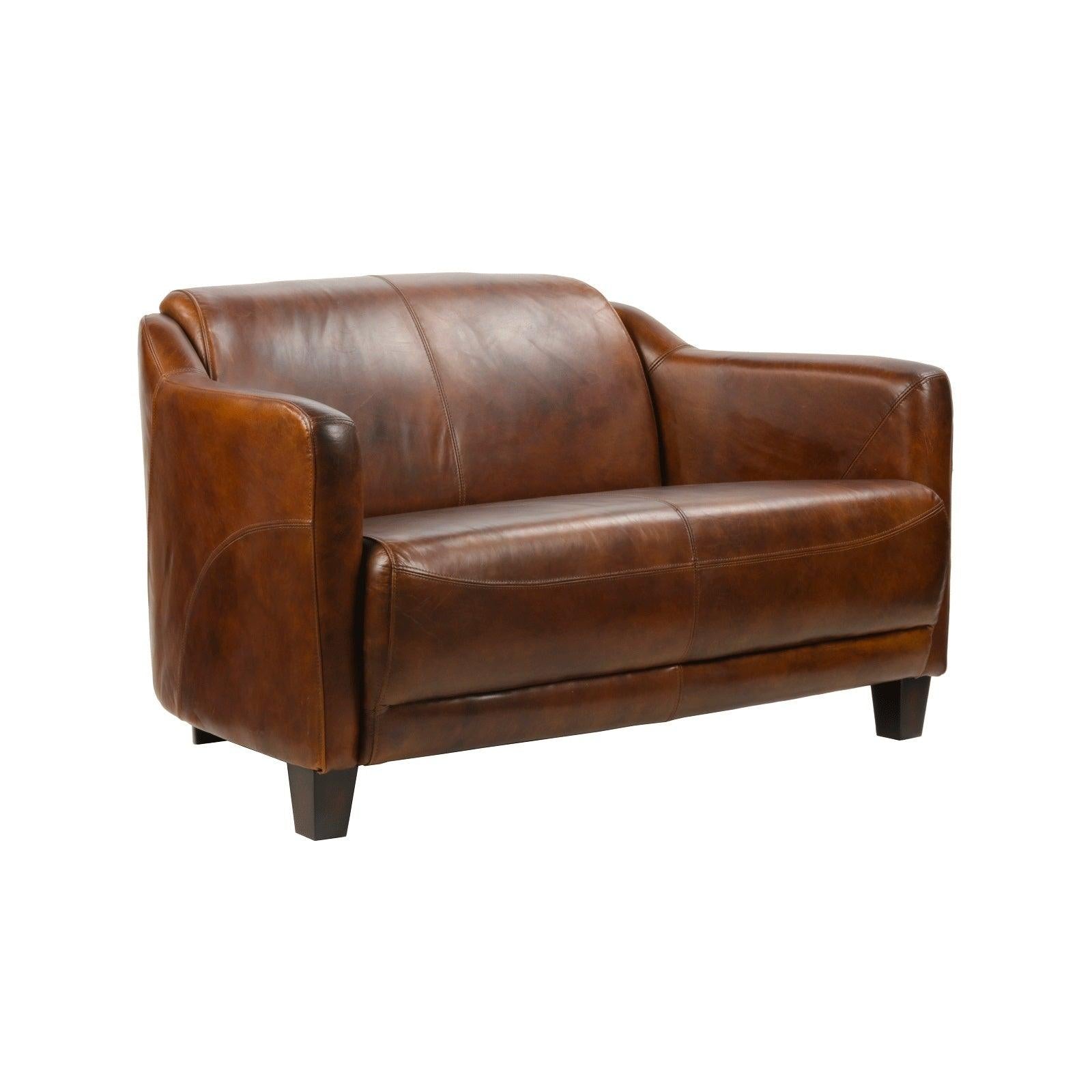 Canapé Gentleman Cigare cuir véritable - Novatrend 