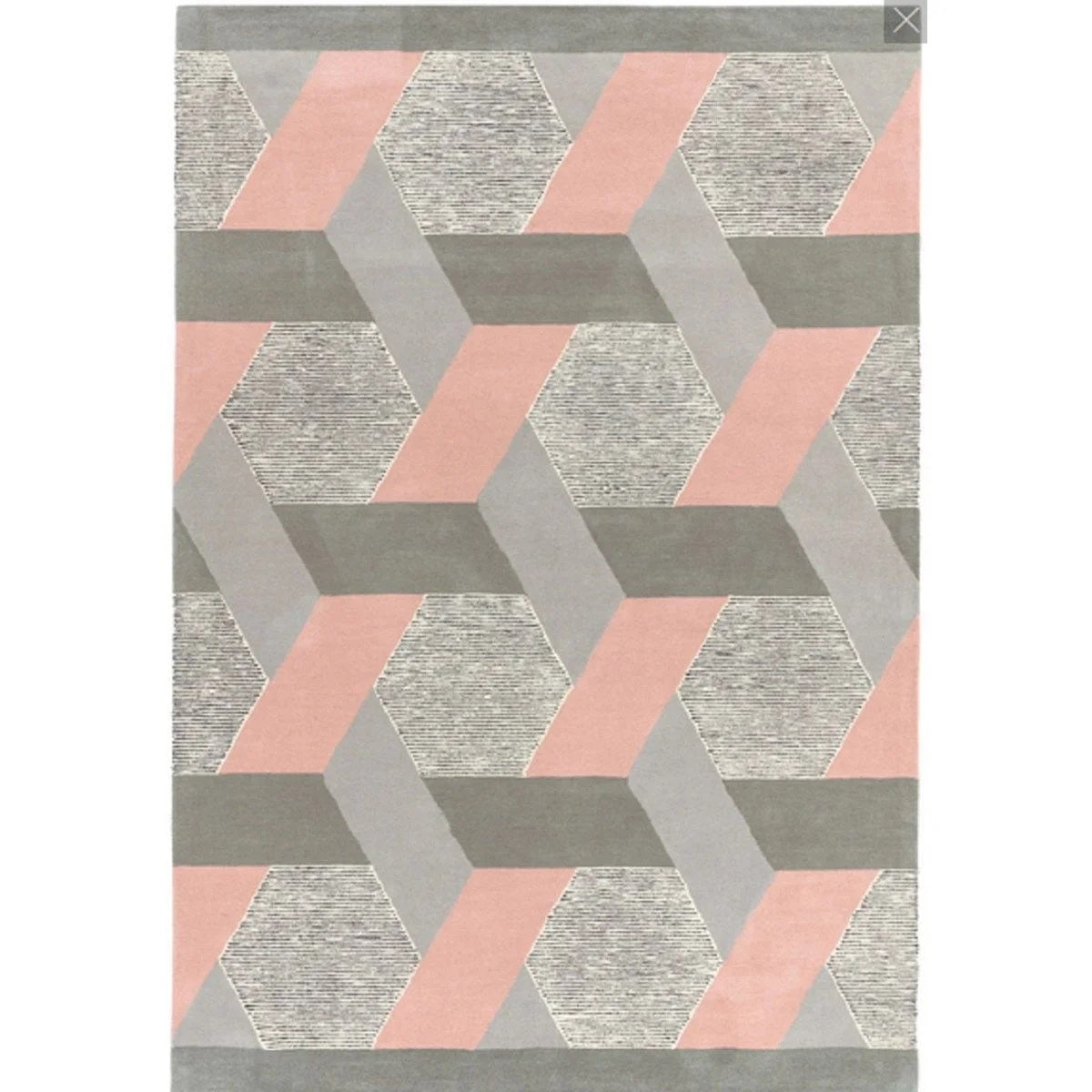 Tapis de salon en laine tissé plat CAMPTON