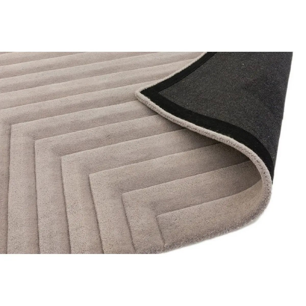 Tapis pure laine uni tufté main relief SQUARE - Novatrend 