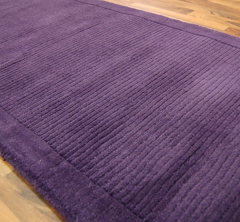 Tapis de couloir uni pure laine CANDY Violet - Novatrend 