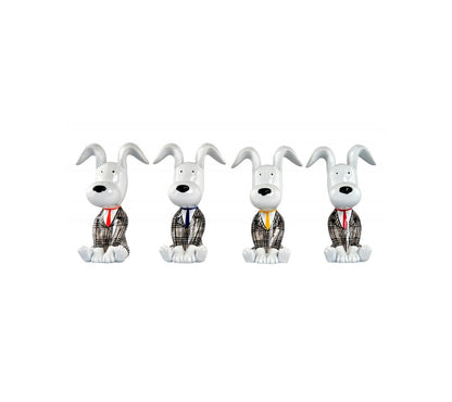 Sculpture statue moderne DROOPY - Set de 4 - Novatrend 