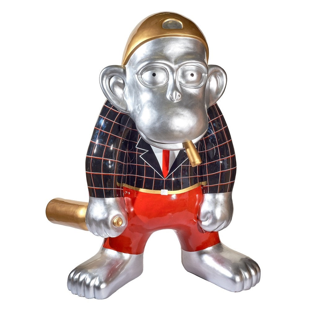 Sculpture statue moderne géante GOLDEN MONKEY - 1m80 - Novatrend 