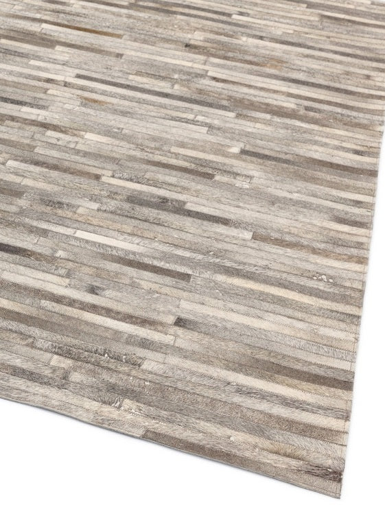 Tapis Salon Luxe Cuir de Vache PAMPA Stripes Light - Novatrend 