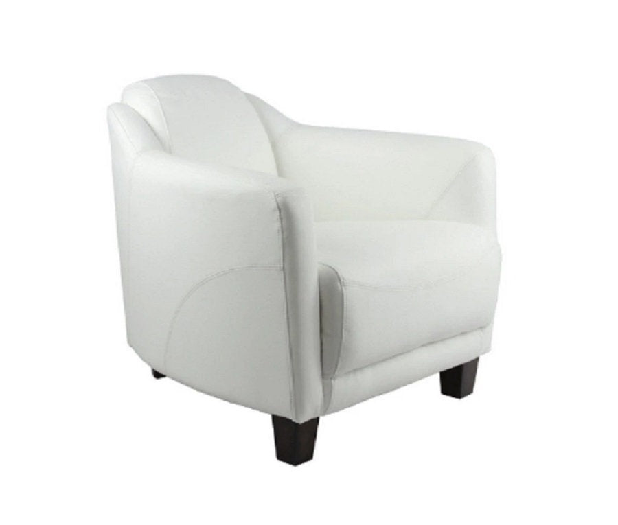 Fauteuil en cuir blanc véritable Gentleman - Novatrend 