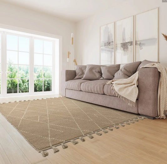 Alfombra de salón estilo bereber de pura lana KASBA