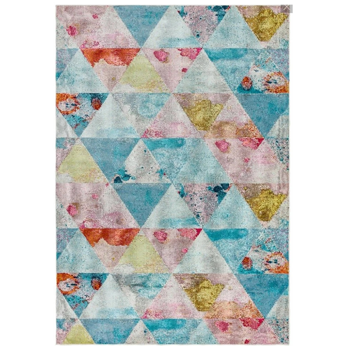 Tapis de salon moderne tissé plat EMILIO TRIANGLES