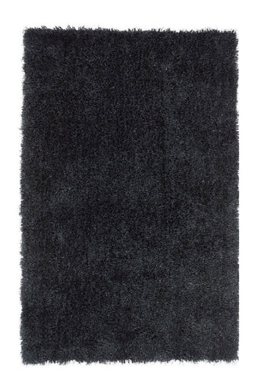 Tapis de salon Moderne poils longs DONNA Noir - Novatrend 