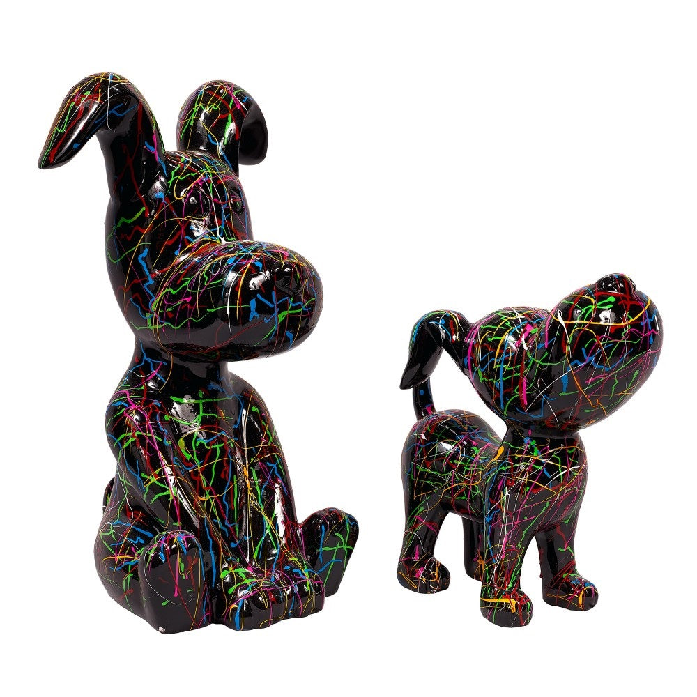 Sculpture statue moderne GRAF DOGS - set de 2 - Novatrend 