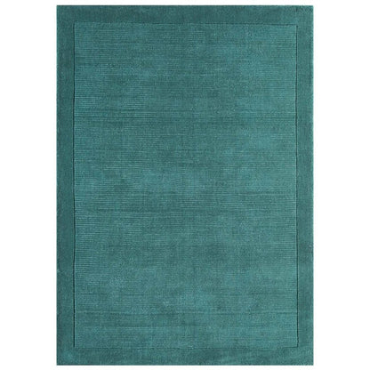 Tapis de Salon Moderne uni Pure Laine CANDY Turquoise