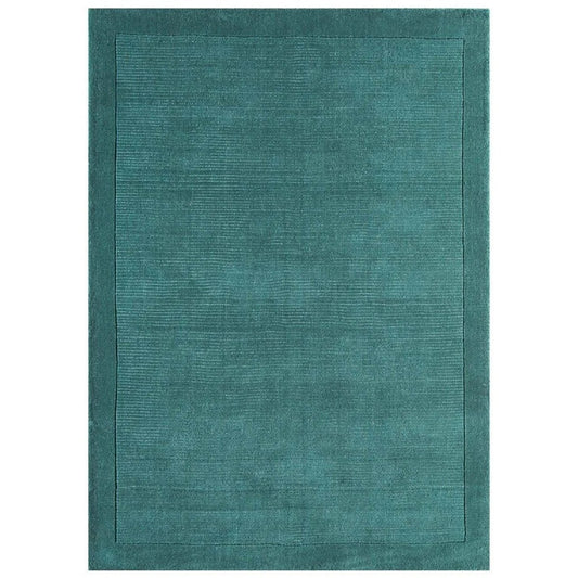Tapis de Salon Moderne uni Pure Laine CANDY Turquoise