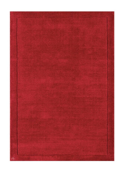 Tapis de Salon Moderne uni Pure Laine CANDY Rouge - Novatrend 