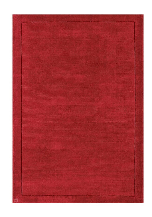 Tapis de Salon Moderne uni Pure Laine CANDY Rouge - Novatrend 