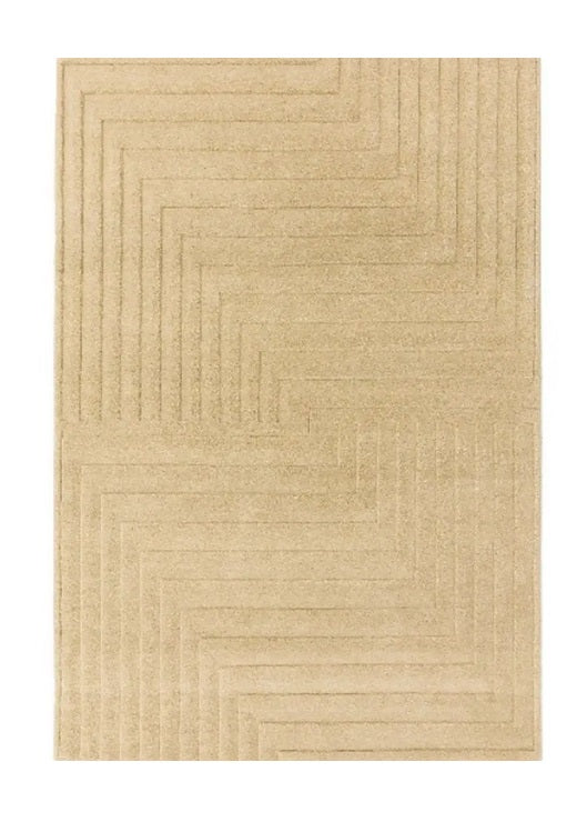 Tapis pure laine uni tufté main relief SQUARE - Novatrend 