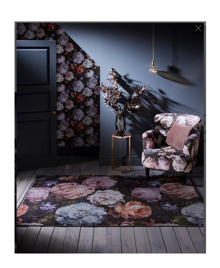 Tapis de salon moderne à fleurs FLORETTINA BLUSH - Novatrend 