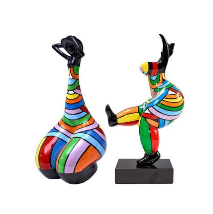 Sculpture statue moderne - Set de 2 danseuses contemporaines - Novatrend 