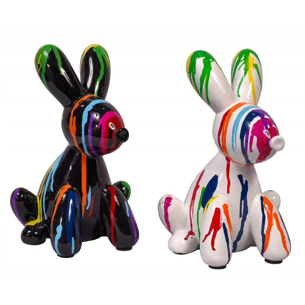 Sculpture statue moderne YING YANG DOGS - set de 2 - Novatrend 