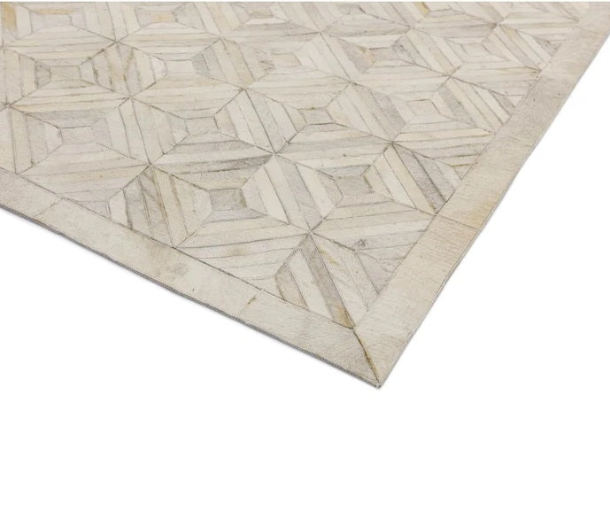 Tapis Salon Luxe Cuir de Vache PAMPA Parquet - Novatrend 