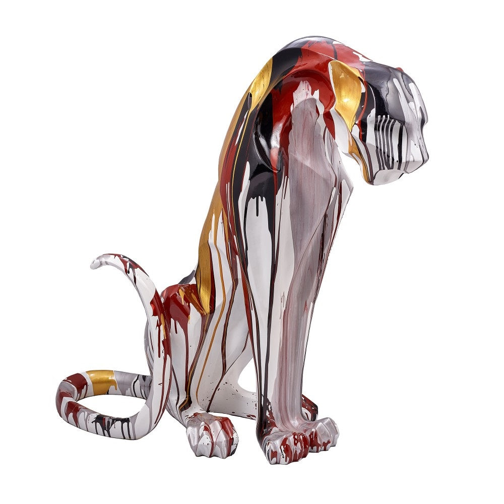 Sculpture statue moderne panthère BLACKIE TRASH - Novatrend 