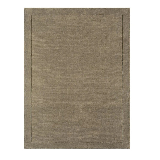 Tapis de Salon Moderne uni Pure Laine CANDY Taupe