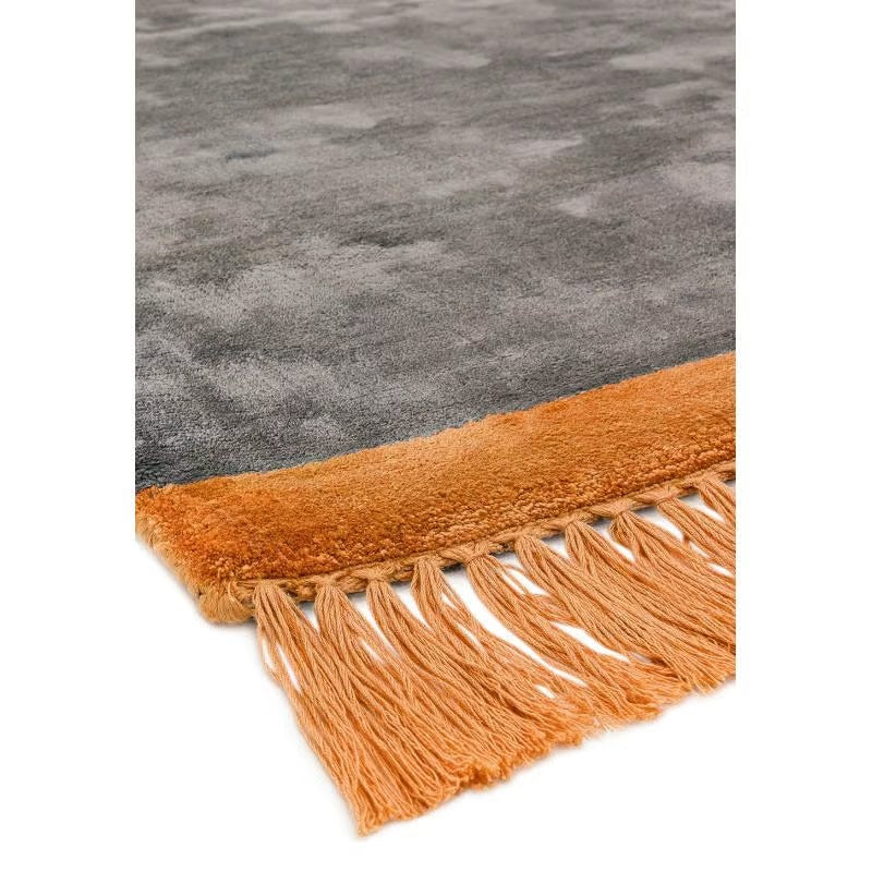 Tapis de salon moderne viscose à franges NIGEL