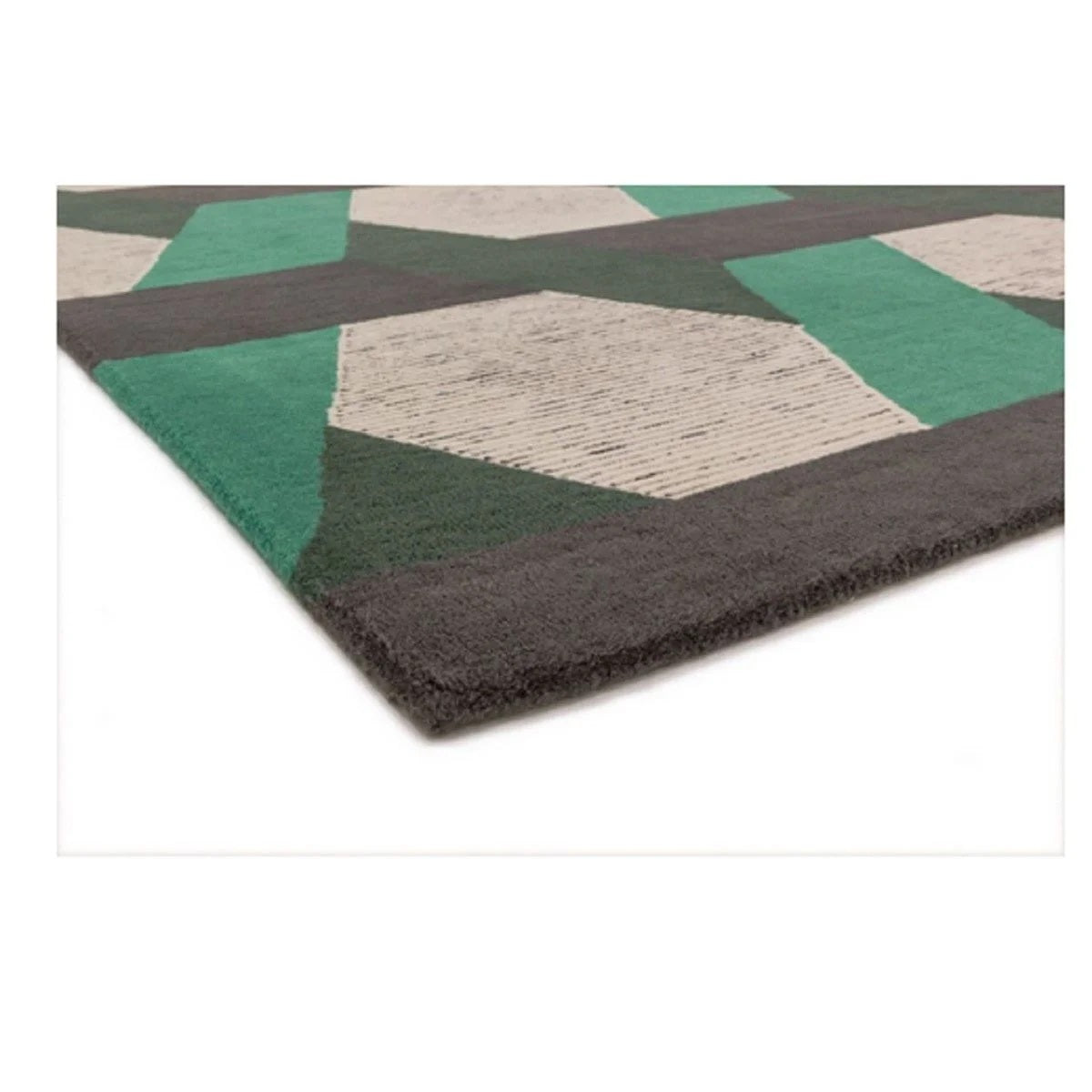 Tapis de salon en laine tissé plat CAMPTON