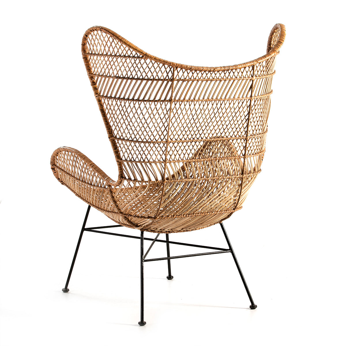 Fauteuil design osier et métal NATURA