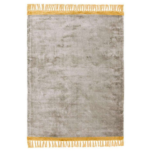 Tapis de salon moderne viscose à franges NIGEL