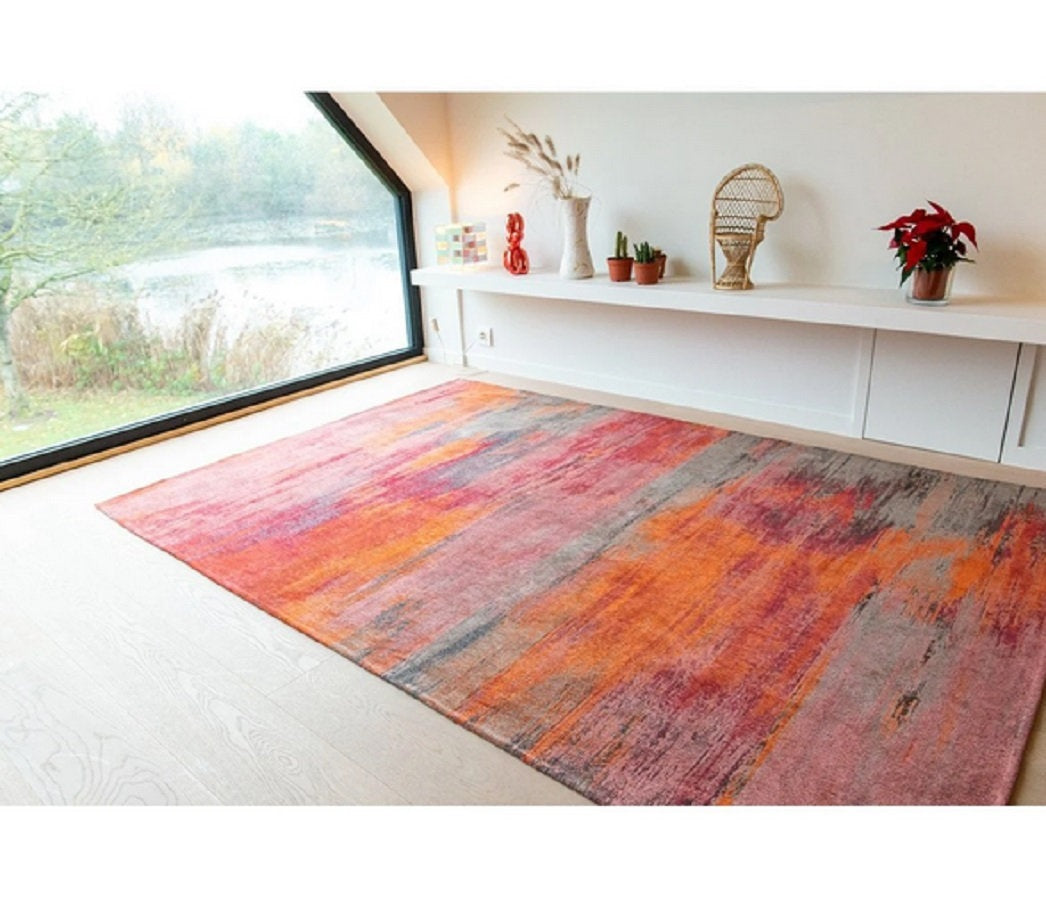 Tapis de salon coton Atlantic HIBISCUS RED - Novatrend 