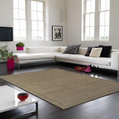 Tapis de Salon Moderne uni Pure Laine CANDY Taupe