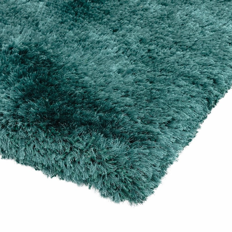 Tapis salon confort shaggy SPLASH Bleu Pétrole - Novatrend 
