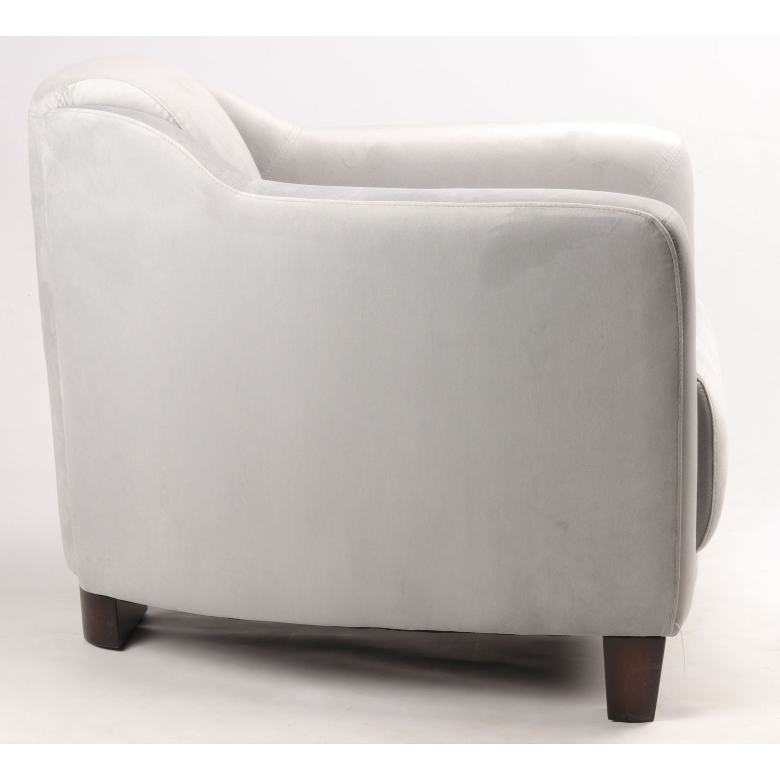 Fauteuil Gentleman en velours gris SILKY - Novatrend 