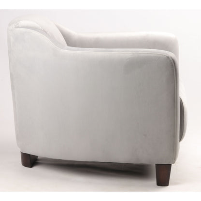 Fauteuil Gentleman en velours gris SILKY - Novatrend 