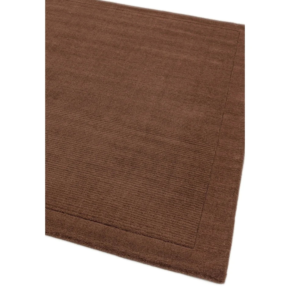Tapis de Salon Moderne uni Pure Laine CANDY Marron - Novatrend 