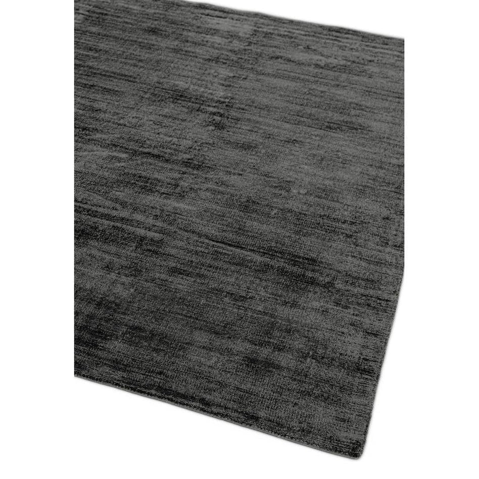 Tapis de salon moderne Uni LAME Noir - Novatrend 