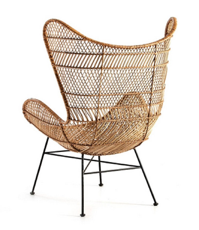 Fauteuil design osier et métal NATURA - Novatrend 