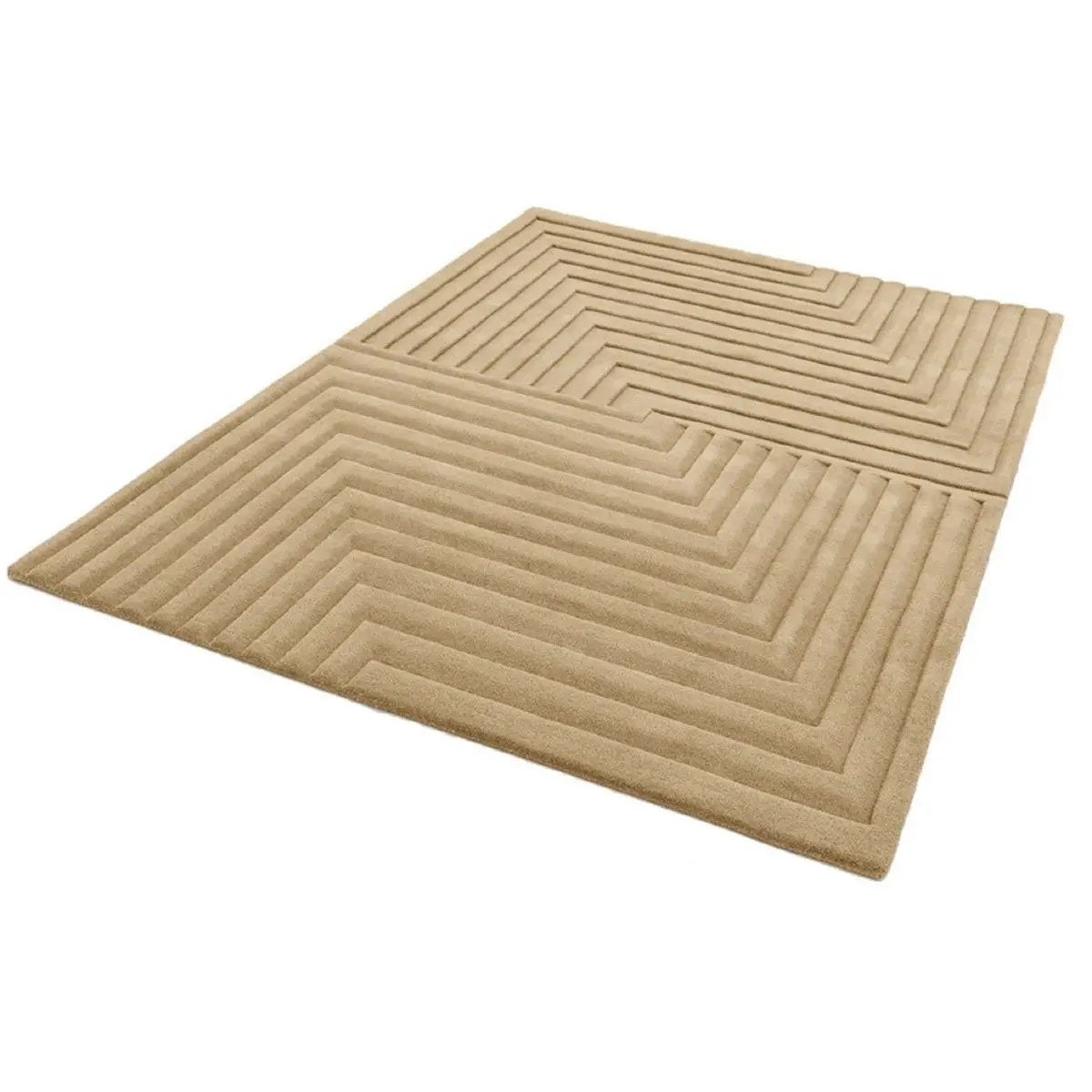 Tapis pure laine uni tufté main relief SQUARE - Novatrend 