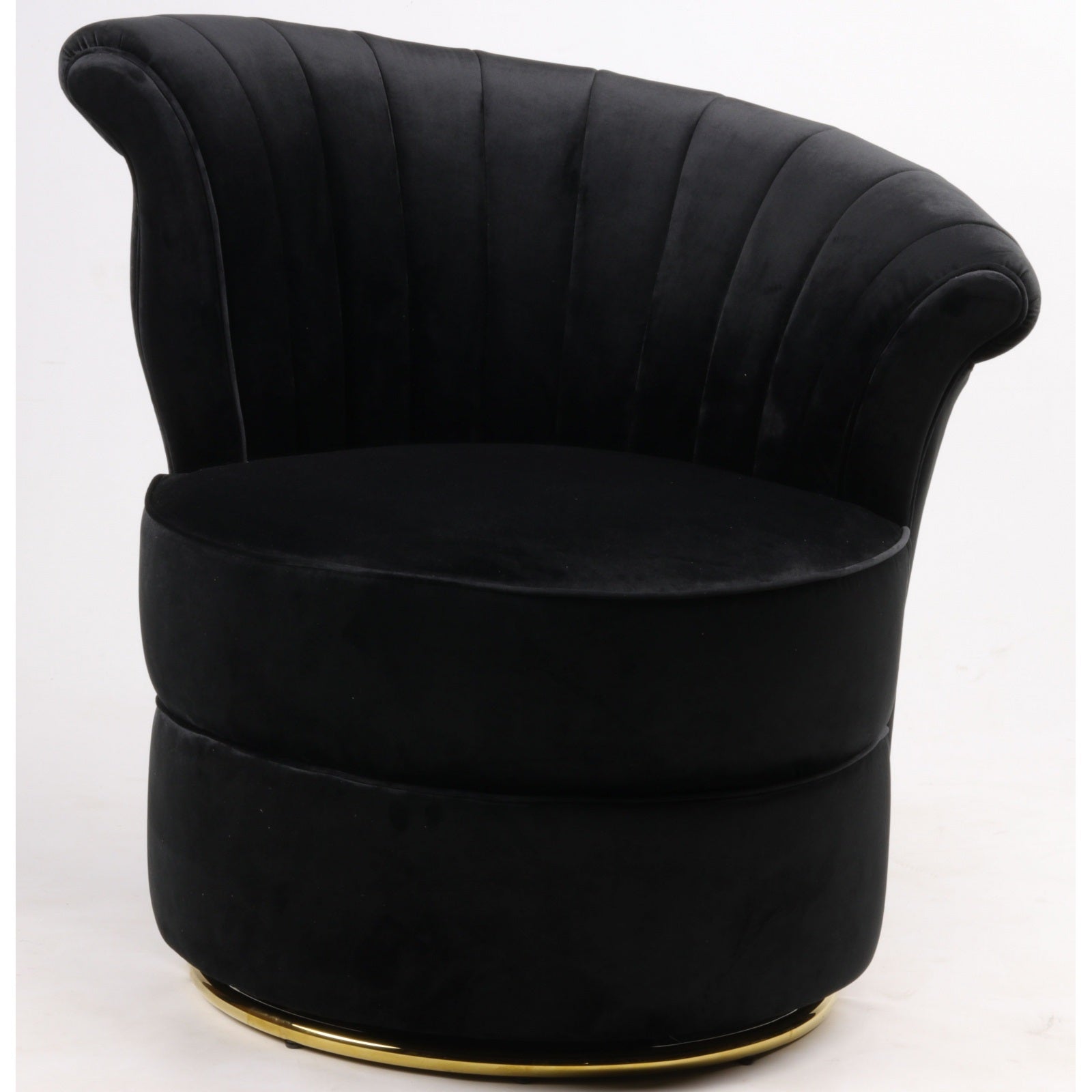 Fauteuil en velours noir SILWAN - Novatrend 