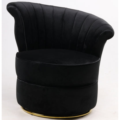 Fauteuil en velours noir SILWAN - Novatrend 