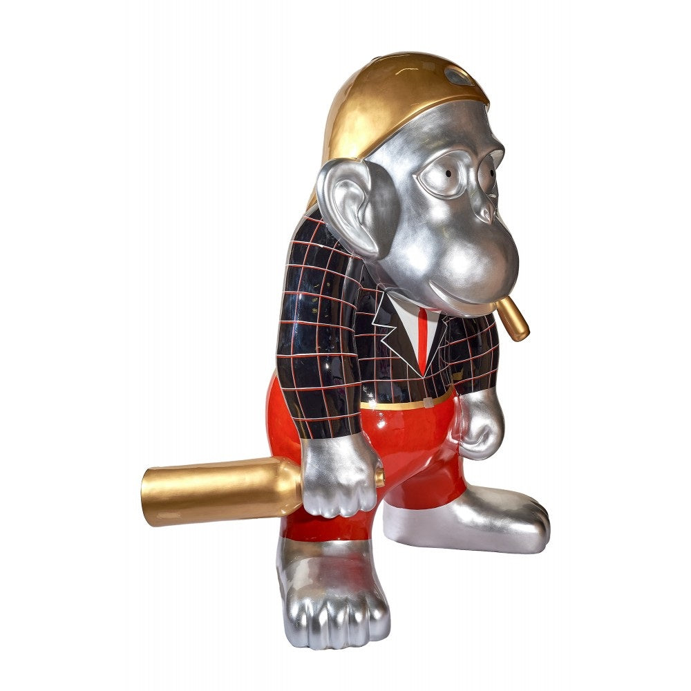 Sculpture statue moderne géante GOLDEN MONKEY - 1m80 - Novatrend 