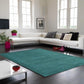 Tapis de Salon Moderne uni Pure Laine CANDY Turquoise
