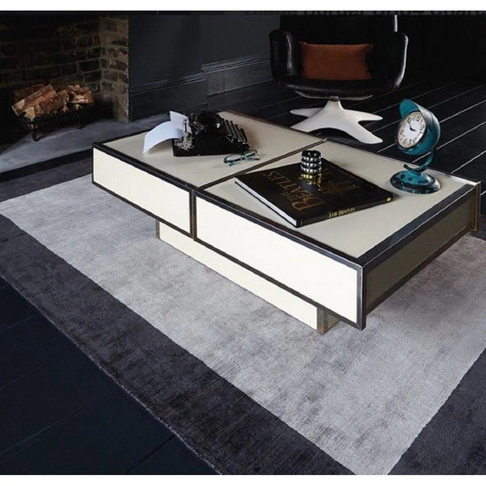 Tapis fait main uni à bordures LAME - Novatrend 