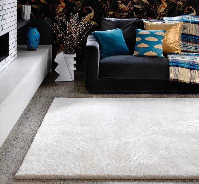 Tapis Luxe Salon Moderne PASTEL Blanc - Novatrend 