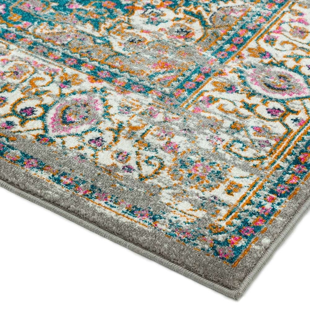 Tapis de salon tissé plat style orient WESSON MEDAILLON - Novatrend 