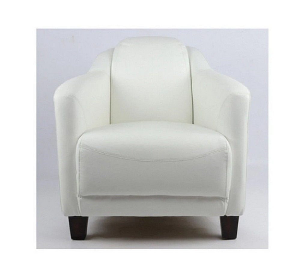 Fauteuil en cuir blanc véritable Gentleman - Novatrend 
