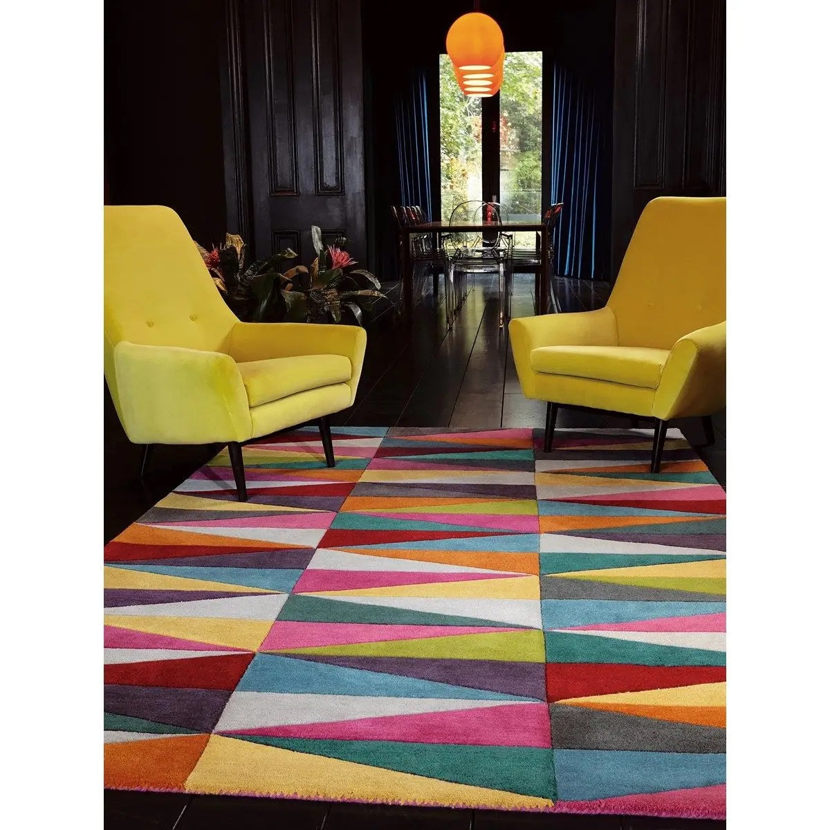 Tapis pure laine à motifs FLASHY TRIANGLES - Novatrend 