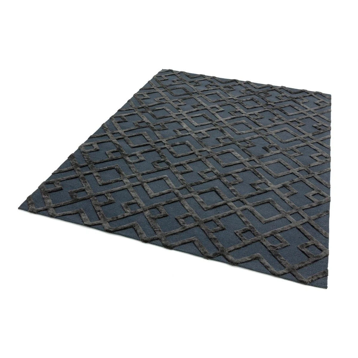 Tapis de salon tufté main laine et viscose KENNET