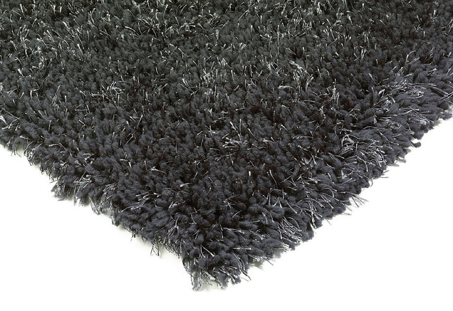 Tapis de salon Moderne poils longs DONNA Noir - Novatrend 