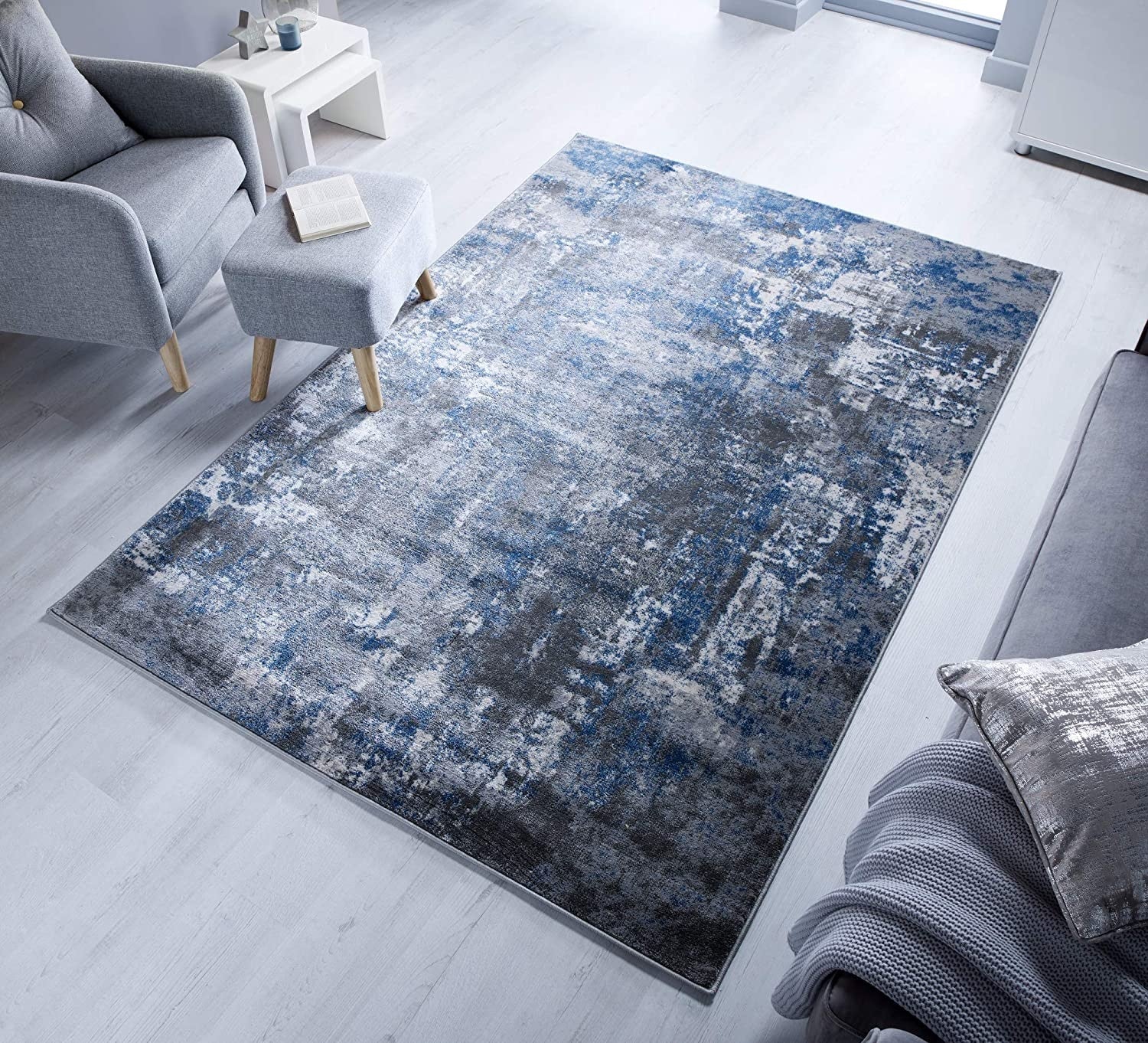 Tapis de salon moderne tissé plat WAVY
