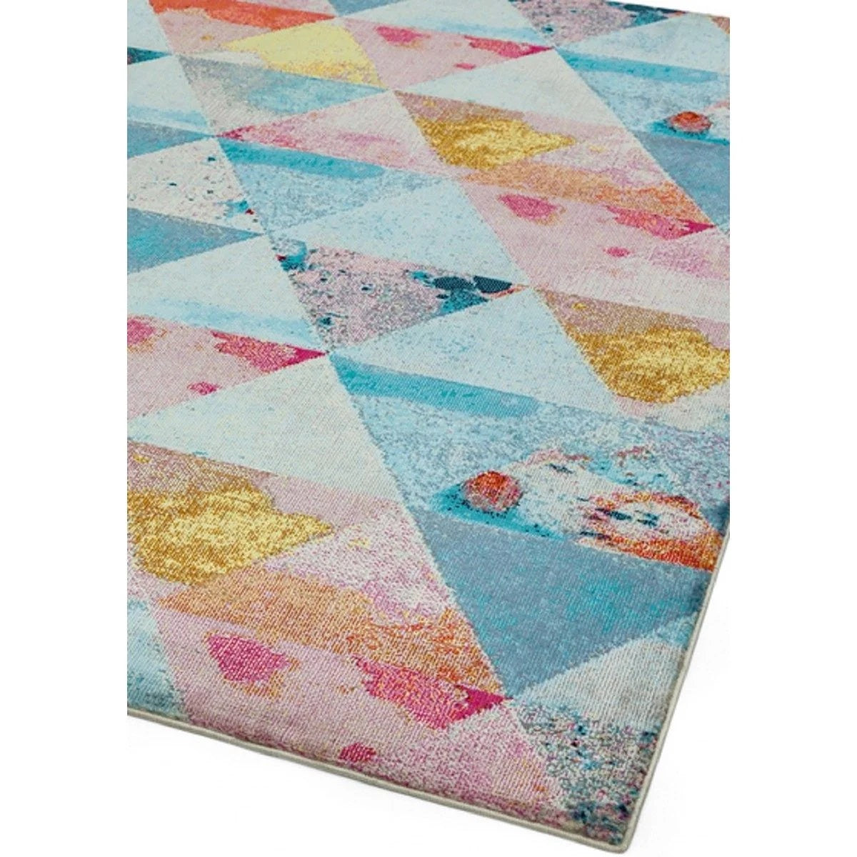 Tapis de salon moderne tissé plat EMILIO TRIANGLES